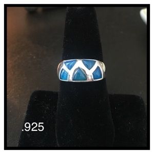 Nice .925 Silver and Blue Stone Ring